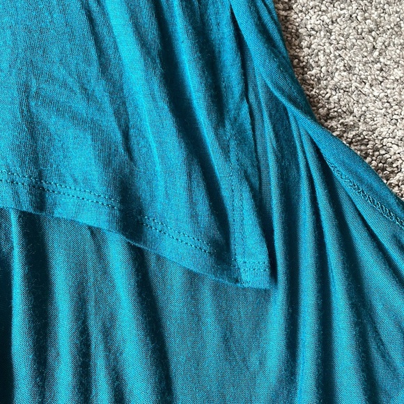 Teal Eyeshadow Tunic Top New XL top with lace inserts - Picture 3 of 8